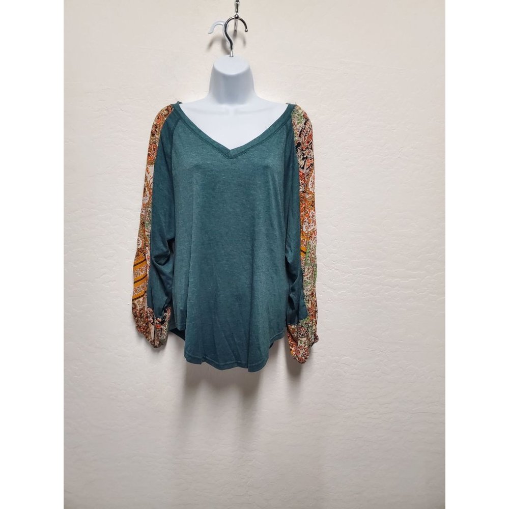 Beyove Women's Casual Boho Blouse Loose Bohemian Shirt Balloon Sleeve V-Neck Med